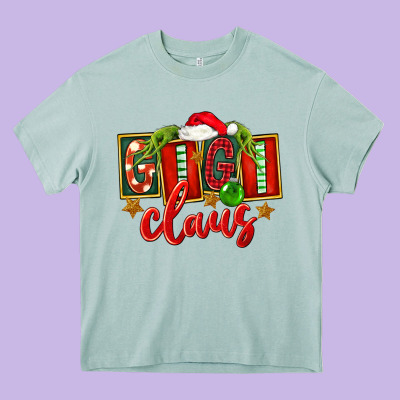 Christmas Gigi Claus Heavy Core Tee Designed By Fadigitalartstudio