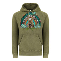 Vintage Olive turquoise gemstones brown baby cow  rainbow Vintage Hoodie - BarkalooDesign