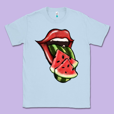 Watermelon Tongue Classic Tee Designed By Jasminsmagicworld