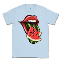 Dusty Blue Watermelon Tongue Classic Tee - Jasminsmagicworld