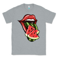Heather Grey Watermelon Tongue Classic Tee - Jasminsmagicworld