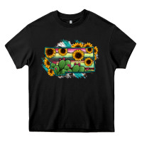Black Montana Map Sunflower Cactus Serape Heavy Core Tee - RanaPortraitStore