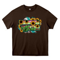 Chocolate Brown Montana Map Sunflower Cactus Serape Heavy Core Tee - RanaPortraitStore