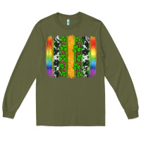 Army Green st patricks day rainbow brushstroke Long Sleeve Tee - Artiststas