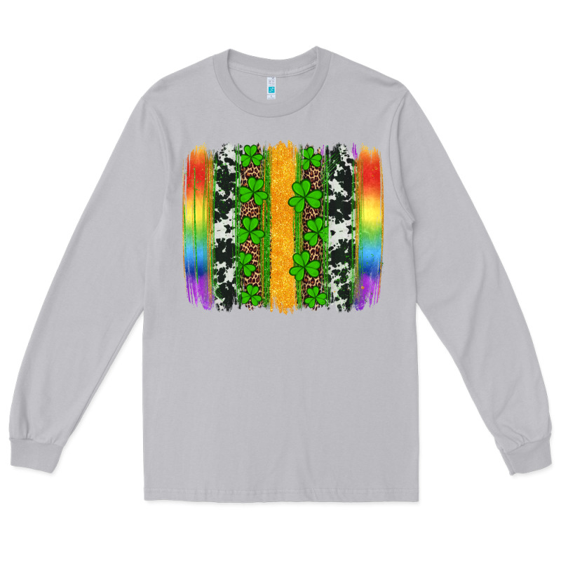 St Patricks Day Rainbow Brushstroke Long Sleeve Tee by Artiststas | Teevron
