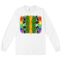 White st patricks day rainbow brushstroke Long Sleeve Tee - Artiststas