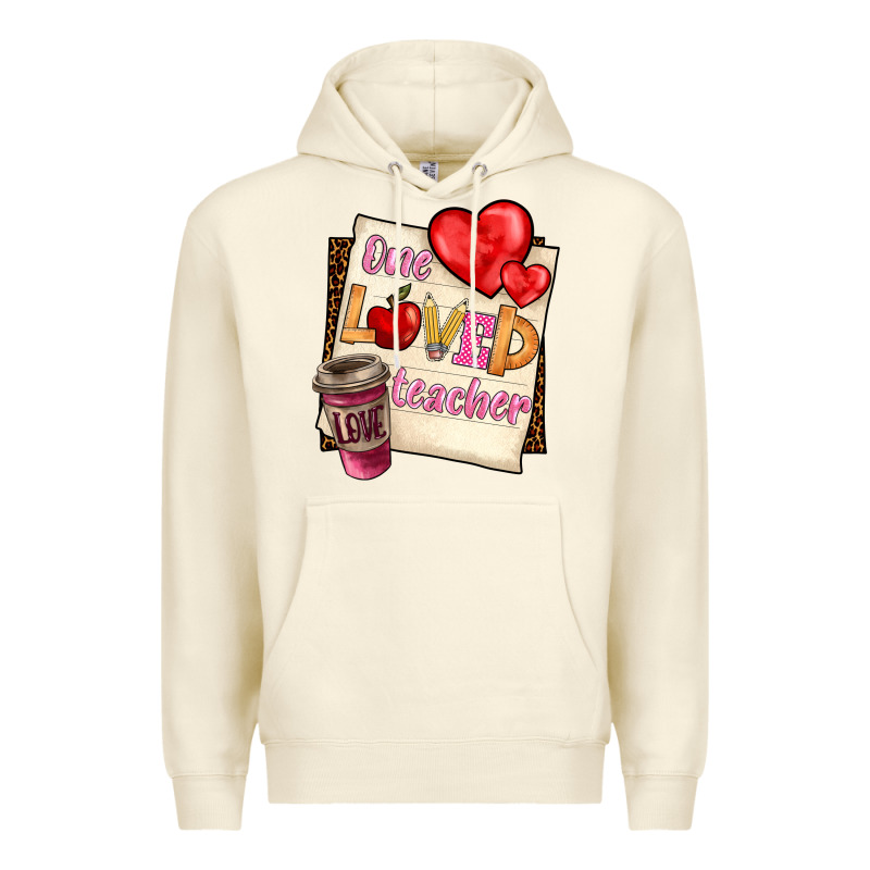 One Loved Teacher Premium Hoodie by BarkalooDesign | Teevron