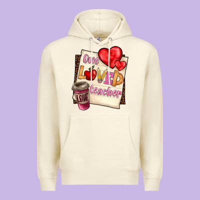 One Loved Teacher Premium Hoodie Designed By Barkaloodesign