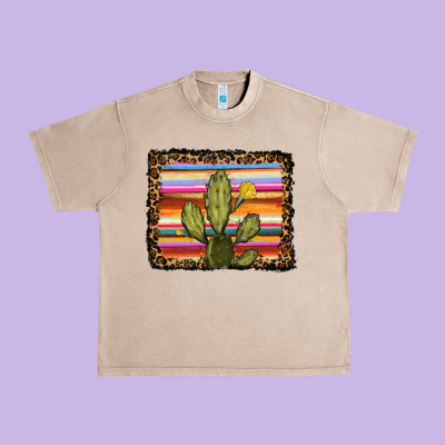 Serape Leopard Cactus Urban Heavy Tee Designed By Ranaportraitstore