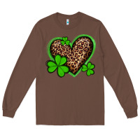 Chestnut st patricks day leopard heart with shamrocks Long Sleeve Tee - Artiststas