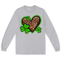 Moon Dust st patricks day leopard heart with shamrocks Long Sleeve Tee - Artiststas