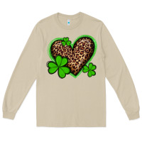 Mushroom st patricks day leopard heart with shamrocks Long Sleeve Tee - Artiststas