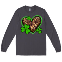 Smoke st patricks day leopard heart with shamrocks Long Sleeve Tee - Artiststas