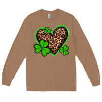 Toasted Coconut st patricks day leopard heart with shamrocks Long Sleeve Tee - Artiststas