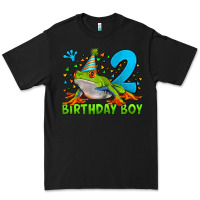 Black birthday boy frog age 2 Premium Tee - LillyAllenDesigns