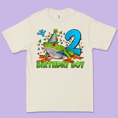 Birthday Boy Frog Age 2 Premium Tee Designed By Lillyallendesigns
