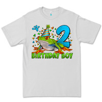 Dove Grey birthday boy frog age 2 Premium Tee - LillyAllenDesigns