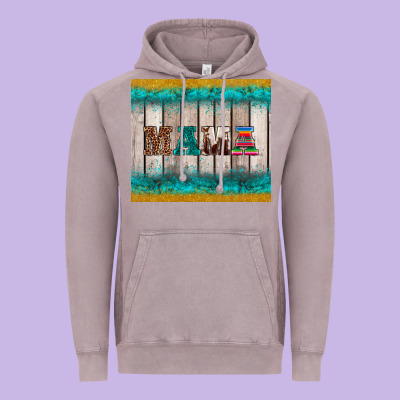 Western Turquoise Mama Vintage Hoodie Designed By Barkaloodesign