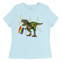 Baby Blue lgbtq+  t rex Ladies Tee - Artiststas