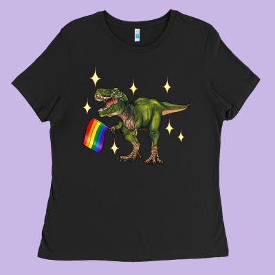 Lgbtq+  T Rex Ladies Tee Designed By Artiststas