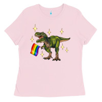 Bubblegum Pink lgbtq+  t rex Ladies Tee - Artiststas
