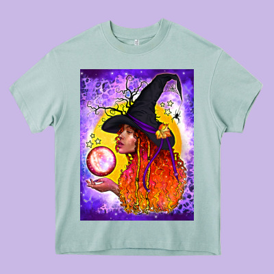 Witch With Crystal Ball Air Freshener Heavy Core Tee Designed By Bundleandbundleshop