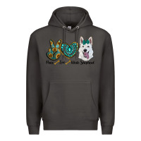 Smoke peace love white Sepherd Premium Hoodie - BarkalooDesign