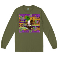 Army Green mardi gras cow Long Sleeve Tee - Artiststas