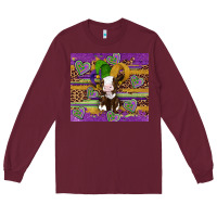 Burgundy mardi gras cow Long Sleeve Tee - Artiststas