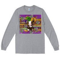 Heather Grey mardi gras cow Long Sleeve Tee - Artiststas