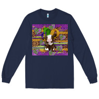 Navy mardi gras cow Long Sleeve Tee - Artiststas