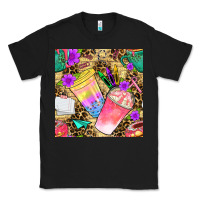 Black school girl coffee cup with leopard seamless pattern bbs Classic Tee - BundleAndBundleShop