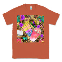 Copper school girl coffee cup with leopard seamless pattern bbs Classic Tee - BundleAndBundleShop