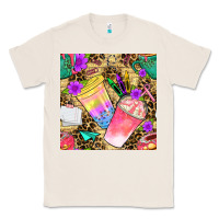 Natural school girl coffee cup with leopard seamless pattern bbs Classic Tee - BundleAndBundleShop