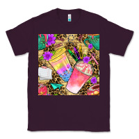Plum school girl coffee cup with leopard seamless pattern bbs Classic Tee - BundleAndBundleShop