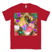 Red school girl coffee cup with leopard seamless pattern bbs Classic Tee - BundleAndBundleShop