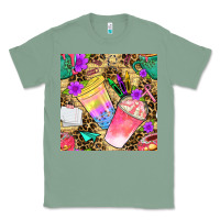 Sage school girl coffee cup with leopard seamless pattern bbs Classic Tee - BundleAndBundleShop
