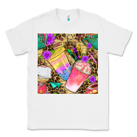 White school girl coffee cup with leopard seamless pattern bbs Classic Tee - BundleAndBundleShop