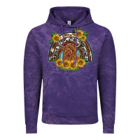 Cloud Purple scottish calf sunflowers rainbow Vintage Hoodie - BarkalooDesign