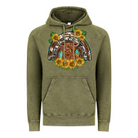 Vintage Olive scottish calf sunflowers rainbow Vintage Hoodie - BarkalooDesign