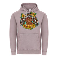 Vintage Zinc scottish calf sunflowers rainbow Vintage Hoodie - BarkalooDesign