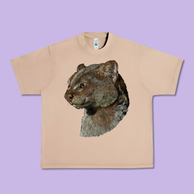 Jaguarundi Head Urban Heavy Tee Designed By Lillyallendesigns