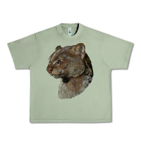 Oil Green Jaguarundi Head Urban Heavy Tee - LillyAllenDesigns