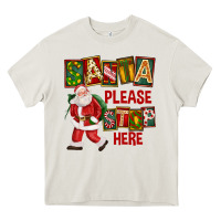 Cream Santa Please Stop Here Heavy Core Tee - FaDigitalArtStudio