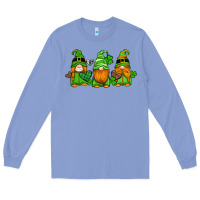 St Patricks Day Gnomes With Western Hearts And Shamrocks Long Sleeve Tee | Teevron