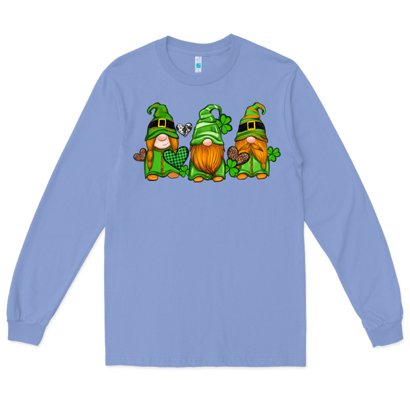 St Patricks Day Gnomes With Western Hearts And Shamrocks Long Sleeve Tee by Artiststas | Teevron