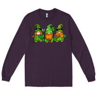 Plum st patricks day gnomes with western hearts and shamrocks Long Sleeve Tee - Artiststas