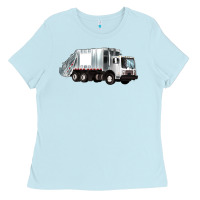 Baby Blue garbage truck Ladies Tee - Artiststas