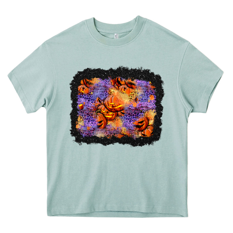 Halloween Pumpkin And Leopard Background Heavy Core Tee by BundleAndBundleShop | Teevron