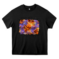Black halloween pumpkin and leopard background Heavy Core Tee - BundleAndBundleShop
